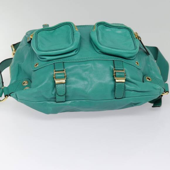 GUCCI Backpack Leather Green Gold - Picture 5 of 16